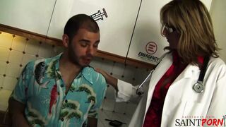 Horny Doctor Fucks Her Patient for Relief