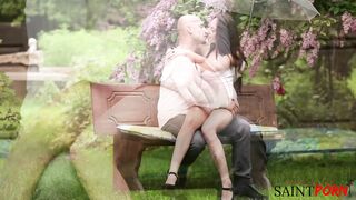 El Storm Has Sex In The Rain On A Park Bench